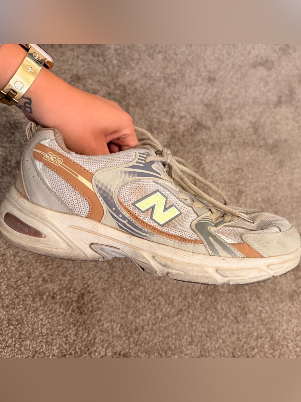 New Balance 530 Women's Beige and Tan Running Sneakers